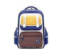 FANDARE Ergonomischer Kinderrucksack mit Brustgurt Reflektorstreifen und Wasserabweisendem Oxford-Stoff Große Kapazität 3D-Rückenpolster & Verstellbare S-förmige Schultergurte Blau