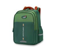 FANDARE Ergonomischer Schulrucksack Mädchen Junge - Wasserdichter Schulranzen mit Vielen Fächern Leichte Schultasche Reflektierender Rucksack mit Brustgurt für die Grundschule Grün