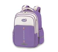 FANDARE Ergonomischer Schulrucksack Mädchen Junge - Wasserdichter Schulranzen mit Vielen Fächern Leichte Schultasche Reflektierender Rucksack mit Brustgurt für die Grundschule Lila