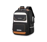 FANDARE Ergonomischer Schulrucksack mit Reflektierenden Streifen Wasserdichtes Oxford Großes Volumen 3D-Rücken Belüftetes Mesh für Mädchen Jungen Schwarz