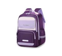 FANDARE Ergonomischer Schulrucksack mit Reflektierenden Streifen Wasserdichtes Oxford Großes Volumen 3D-Rücken Belüftetes Mesh für Mädchen Jungen Lila
