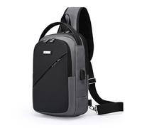 FANDARE Geschäft Brusttasche Herren Messenger-Bags Junge Umhängetasche Men Sling Bag Schultertaschen Brustbeutel Tragtasche Brustbag für Reise Schule Wandern Wasserdichtes Polyester Grau