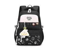 FANDARE Graffiti Schulrucksäcke Süß Schultasche Mädchen Jungen Jugendlich Minimalist Carry Tagesrucksäcke Student Schulranzen Alltagsrucksäcke Rucksack Reisen Schulrucksack Daypack Schwarz