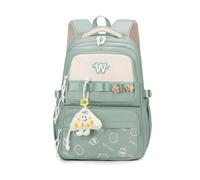 FANDARE Graffiti Schulrucksäcke Süß Schultasche Mädchen Jungen Jugendlich Minimalist Carry Tagesrucksäcke Student Schulranzen Alltagsrucksäcke Rucksack Reisen Schulrucksack Daypack Graublau