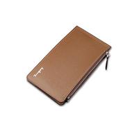 FANDARE Groß Brieftasche Herren Geldklammer Kreditkartenetui Kartenhalter Portmonee Zip Geldbörse mit Geldspange Geldbörsen PU Braun