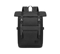 FANDARE Groß Rucksack für 15.6 Zoll Laptop Roll-Top Schultasche Schultasche Mädchen Junge Schulrucksack Herren Damen Rucksäcke zum Business Reise Schulranzen Daypacks Wasserdicht Schwarz