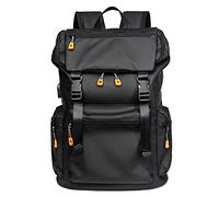 FANDARE Großer Notizbuch-Rucksack mit USB-Ladeanschluss, Leichte Polyester-Tasche für Herren Damen, Passt zu 15,6 Zoll Laptop für Pendeln, Casual Notebook-Rucksack Schwarz