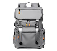 FANDARE Großer Notizbuch-Rucksack mit USB-Ladeanschluss, Leichte Polyester-Tasche für Herren Damen, Passt zu 15,6 Zoll Laptop für Pendeln, Casual Notebook-Rucksack Grau
