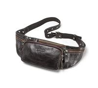 FANDARE Gürteltasche Bauchtasche Brusttasche Herren Sling Bag wasserdichte Geeignet Hüfttasche Junge Umhängetasche Leder für Joggen Wandern Radfahren Reisen Braun