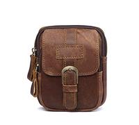 FANDARE Gürteltasche Bauchtasche Brusttasche Herren wasserdichte Hüfttasche Junge Umhängetasche Leder für Business Joggen Wandern Radfahren Reisen Braun