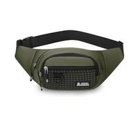 FANDARE Gürteltasche Damen Herren Hüfttasche mit 3 Reißverschlusstaschen Umhängetasche Brusttasche Sling Bag Bauchtasche Handy Laufgürtel für Spaziergänge mit Hunden Laufen Wandern Reisen Grün A