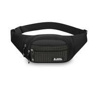 FANDARE Gürteltasche Damen Herren Hüfttasche mit 3 Reißverschlusstaschen Umhängetasche Brusttasche Sling Bag Bauchtasche Handy Laufgürtel für Spaziergänge mit Hunden Laufen Wandern Reisen Schwarz B