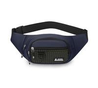 FANDARE Gürteltasche Damen Herren Hüfttasche mit 3 Reißverschlusstaschen Umhängetasche Brusttasche Sling Bag Bauchtasche Handy Laufgürtel für Spaziergänge mit Hunden Laufen Wandern Reisen Dunkelblau A