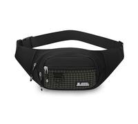 FANDARE Gürteltasche Damen Herren Hüfttasche mit 3 Reißverschlusstaschen Umhängetasche Brusttasche Sling Bag Bauchtasche Handy Laufgürtel für Spaziergänge mit Hunden Laufen Wandern Reisen Schwarz A