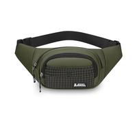 FANDARE Gürteltasche Damen Herren Hüfttasche mit 3 Taschen Umhängetasche Brusttasche Sling Bag Bauchtasche Laufgürtel für Handy für Spaziergänge mit Hunden, Laufen, Wandern, Reisen Grün C