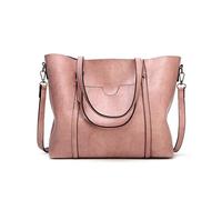 FANDARE Handtasche Damen Laptoptasche 13 Zoll Shopper Tasche Arbeitstasche PU Leder Schultertasche Henkeltaschen Aktentasche Tote Handbag Lehrertasche für Uni Business Schule Umhängetasche Rosa