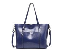 FANDARE Handtasche Damen Laptoptasche 13 Zoll Shopper Tasche Arbeitstasche PU Leder Schultertasche Henkeltaschen Aktentasche Tote Handbag Lehrertasche für Uni Business Schule Umhängetasche Blau
