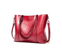 FANDARE Handtasche Damen Laptoptasche 13 Zoll Shopper Tasche Arbeitstasche PU Leder Schultertasche Henkeltaschen Aktentasche Tote Handbag Lehrertasche für Uni Business Schule Umhängetasche Rot
