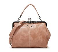 FANDARE Handtaschen Damen Schultertasche Umhängetasche Handy Bag für Frauen PU Leder Wasserdicht Schultertasche Crossbody Messenger Bag Shopper Arbeitstasche Snaps Haspe Aprikose