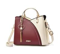 FANDARE Handtaschen für Damen Tote Beutel Umhängetaschen Wasserdicht Schultertasche Tragetasche PU-Leder Henkeltaschen mit Quaste für Arbeit Schule Shopper Reise Rot