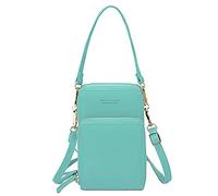 FANDARE Handy Umhängetasche Frauen Crossbody Tasche Schultertasche Damen Handy-Brieftasche Klein Handtasche Reisepass Handytasche Mädchen Schule Reise Unterarmtasche Wasserdicht PU Leder Hellgrün