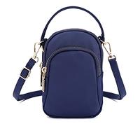 FANDARE Handy Umhängetasche Frauen Schultertasche Damen Handy-Brieftasche Klein Handtasche Reisepass Handytasche für Mädchen Einkaufen Party Schule Reise Unterarmtasche Wasserdicht Nylon Dunkelblau