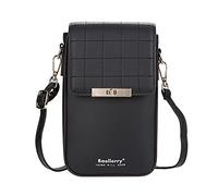 FANDARE Handy Umhängetasche Leder Frauen Brieftasche Schultertasche Handytasche Geldbörse Damen Geldbörse Reisepass Handytasche für Mädchen Einkaufen Schule Reise Phone Crossbody Bag Schwarz