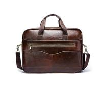 FANDARE Herren Aktentasche Ledertasche Dokumententasche Geschäftstasche Business Handtasche Mappe Aktenkoffer Umhängetasche für 15.6 Zoll Laptoptasche Henkeltasche Arbeitstasche SchultertascheBraun