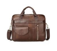 FANDARE Herren Aktentasche Umhängetasche Leder Mann 15.6 Zoll Laptoptasche Damen Henkeltasche Arbeitstasche Business Handtasche Tragetasche Schultertasche Leder Messenger Crossbody Briefcase Braun