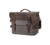 FANDARE Herren Aktentasche Umhängetaschen Groß Arbeitstasche Messenger Bag Herren Arzttasche Retro Tragetasche Aktenkoffer Herren Tote Bag Lehrertasche Notebooktasche für Reisen Geschäft Hellgrau