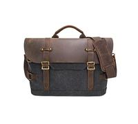 FANDARE Herren Aktentasche Umhängetaschen Groß Arbeitstasche Messenger Bag Herren Arzttasche Retro Tragetasche Aktenkoffer Herren Tote Bag Lehrertasche Notebooktasche für Reisen Geschäft Dunkelgrau