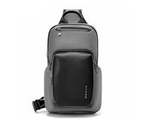FANDARE Herren Bauchtasche Umhängetasche wasserdicht Reisen Männer Business Arbeit Freizeit 10.5 Zoll Tablet Fach Großes Fassungsvermögen Tragbar Schultertasche Wandern Gym Sport Grau