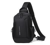 FANDARE Herren Brusttasche Männerhandtasche Umhängetasche Herren Brustbeutel City Bag Shoulder Bag Men Herrenhandtasche Crossbody Bag Schultertasche für Reise Crossbody Pack Wasserdicht Schwarz