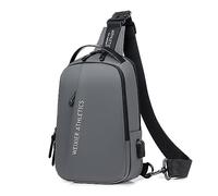 FANDARE Herren Brusttasche Sling Bag Geschäft Schultertasche mit USB-Ladeanschluss Crossbody Bag Umhängetasche für Reise Arbeiter Camping Wandern Fitness Fahrrad Crossover Daypacks Grau