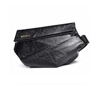 FANDARE Herren Brusttasche Umhängetasche PU Leder Sling Bag Wanderrucksäcke Männer Schultertasche Crossover-Rucksack Daypacks Wasserresistent für Outdoor Reisen Camping Crossbody Schulter Schwarz