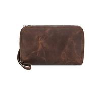 FANDARE Herren Clutch Bag Henkeltaschen Handgelenktasche aus Crazy Horse Leder mit RFID-Schutz Vintage Style Armbandtaschen Geldbörse für Business, Reisen und den täglichen Gebrauch (Kaffee)