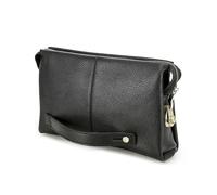 FANDARE Herren Clutch Tasche aus Rindsleder mit Zahlenschloss Große Geldbörse, Handtasche & Kartenetui mit Handgelenkschlaufe Reise, Kartenfächern und verstellbarem UmhängeriemenSchwarz