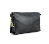 FANDARE Herren Clutch Tasche aus Rindsleder mit Zahlenschloss Große Geldbörse, Handtasche & Kartenetui mit Handgelenkschlaufe Reise, Kartenfächern und verstellbarem Umhängeriemen Dunkelblau