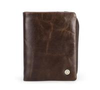 FANDARE Herren-Geldbörse mit 8 Kartenfächern, RFID-blockierende Ölleder-Brieftasche, Retro-Design mit Reißverschluss-Münzfach für Herren als schlanke Brieftasche in Braun