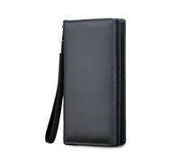 FANDARE Herren Lang Geldbörse für Männer Reißverschluss Leder-Geldbörse Clutch Tasche Bifold-Kartenhalter mit Handgelenkschlaufe Kartenfächern & ID-Fenster & Münzfach für Business Reisen Braun