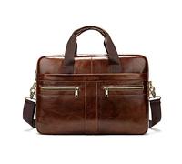 FANDARE Herren Laptop-Aktentaschen Leder Handtasche Business Umhängetasche Wasserdicht Crossbody Messenger Bags Braun