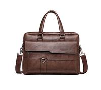 FANDARE Herren Laptop Handtasche Business Aktentasche PU Leder Arbeitstasche Umhängetasche Henkeltaschen Schultertaschen für Reise Büro Reisen Schule Wasserdicht Messenger Bag Dunkelbraun