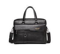 FANDARE Herren Laptop Handtasche Business Aktentasche PU Leder Arbeitstasche Umhängetasche Henkeltaschen Schultertaschen für Reise Büro Reisen Schule Wasserdicht Messenger Bag Schwarz