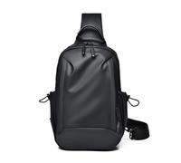 FANDARE Herren Messenger-Bags Brusttasche Junge Umhängetasche Men Sling Bag Wasserdichtes PU Leder Brustbeutel Tragtasche Brust Brustgurt-Tasche Brustbag Reise Schule Wandern Schultertaschen Schwarz