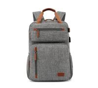FANDARE Herren Rucksack Expandable 6CM USB Ladeport 15.6 Zoll Laptopfach Wasserabweisend Tragbar für Alltag Reise Business Büro Mehrere Fächer Rollkoffer Gurt System Grau