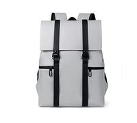 FANDARE Herren Schulrucksack Geschäft Rucksack Schulrucksack Daypacks wasserdichtes PU Schultaschen Leichter Teenager Schultasche Schulranzen Laptop Tasche für Jungen Reisen Hochschule Sport Grau Weiß