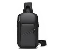 FANDARE Herren-Schultertaschen Geschäft Brusttasche Sling Bag Crossover Bag Umhängetasche Männer Umhängetasche für Reisen Schule Wandern Crossbody Pack Wasserdicht Polyester Schwarz A