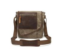 FANDARE Herren Umhängetasche Leinwand Crossbody Bag Schultertasche Messenger-Bag Männertasche Zum Umhängen Alltag Freizeit Büro Arbeitstasche Khaki AA