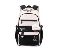 FANDARE Jugendlich Schulrucksäcke Damen Tagesrucksäcke Daypack Zurück zur Schule Blickfang Mädchen Student Herren Schulranzen Alltagsrucksäcke Rucksack Arbeiten Reisen Schultasche Schwarz