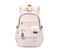 FANDARE Jugendlich Schulrucksäcke Damen Tagesrucksäcke Daypack Zurück zur Schule Blickfang Mädchen Student Herren Schulranzen Alltagsrucksäcke Rucksack Arbeiten Reisen Schultasche Beige Weiß